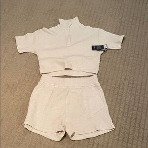 Kimberly  Cream Knit Top and Shorts Set